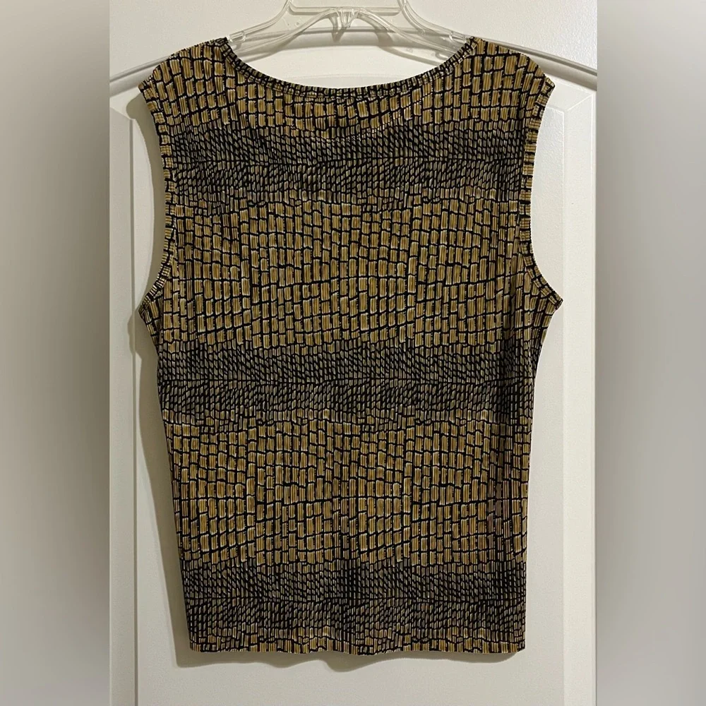 Notations 3 PIECES Black and Gold Brown Cardigan Tank Top Skirt Medium Small - Picture 6 of 13